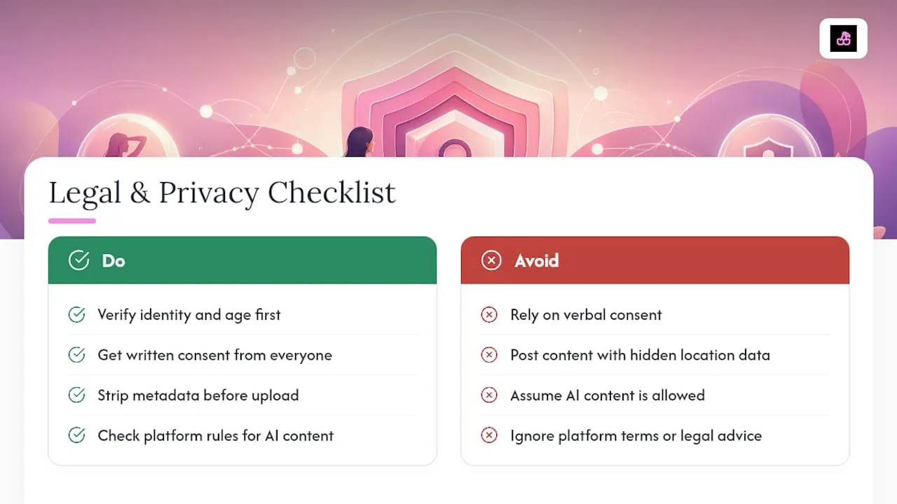 Legal and Privacy Considerations for Content Creators — overview diagram